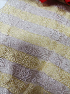 Dyeable Handloom Banarasi Pure Georgette Stripe Design Fabric ( 2.5 Mtr ) - Luxurion World