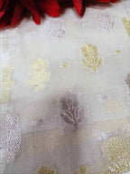Dyeable Handloom Banarasi Pure Georgette Sona Roopa Fabric ( 2.5 Mtr ) - Luxurion World