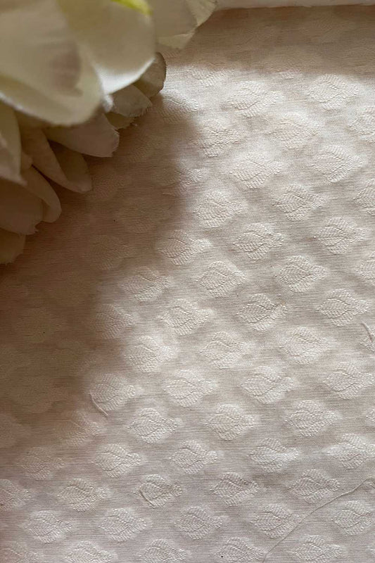 Vibrant Dyeable Banarasi Handloom Cotton Fabric ( 2.5 Mtr ) - Luxurion World