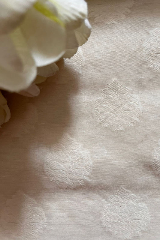 Vibrant Dyeable Banarasi Handloom Cotton Fabric ( 2.5 Mtr ) - Luxurion World