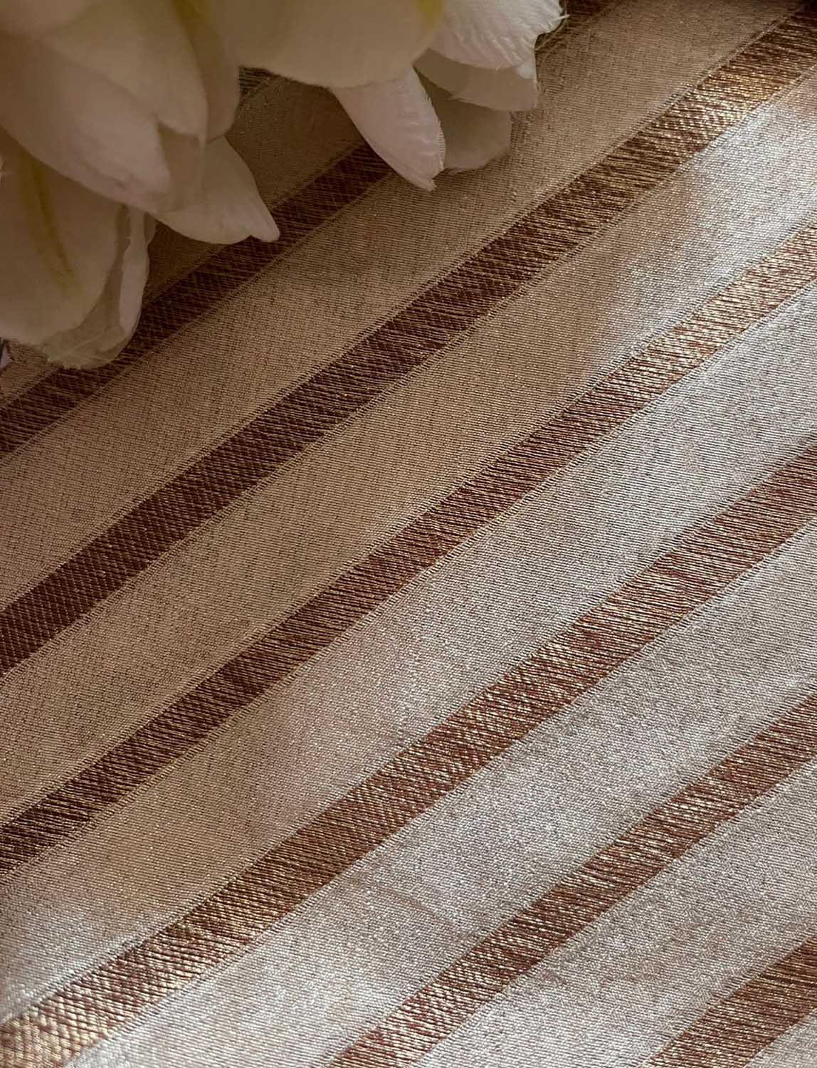 Exquisite Golden Banarasi Tissue Brocade Silk Fabric ( 2.5 Mtr ) - Luxurion World