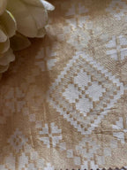 Exquisite Golden Banarasi Tissue Brocade Silk Fabric ( 2.5 Mtr ) - Luxurion World