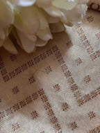 Exquisite Golden Banarasi Tissue Brocade Silk Fabric ( 2.5 Mtr ) - Luxurion World