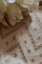 Exquisite Golden Banarasi Tissue Brocade Silk Fabric ( 2.5 Mtr ) - Luxurion World