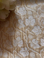 Exquisite Golden Banarasi Tissue Brocade Silk Fabric ( 2.5 Mtr ) - Luxurion World