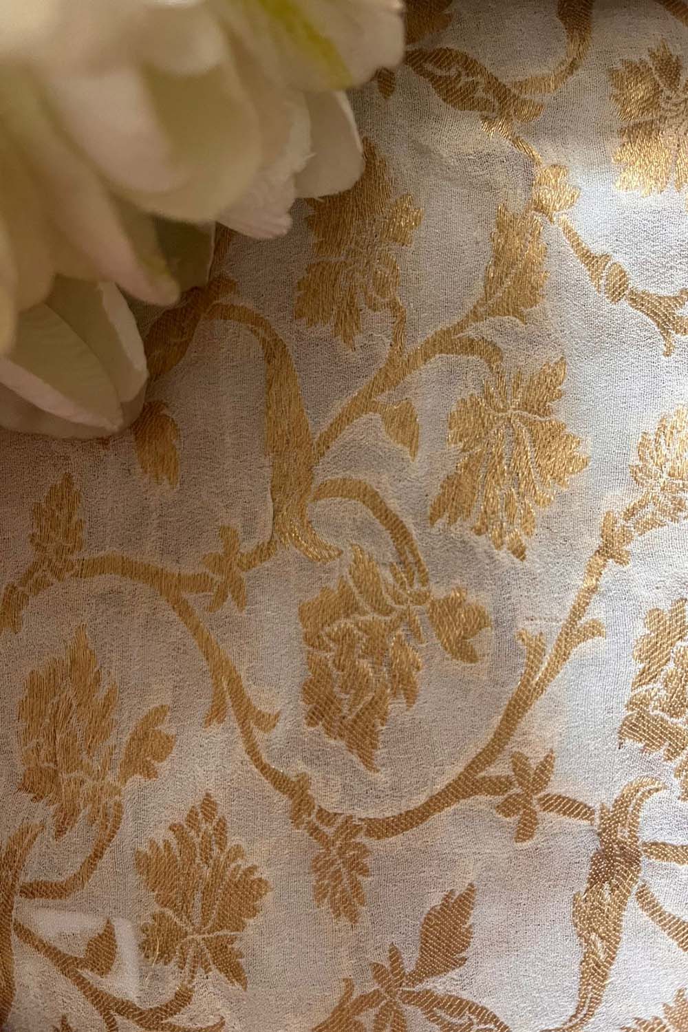 Vibrant Dyeable Banarasi Georgette Fabric ( 2.5 Mtr ) - Luxurion World
