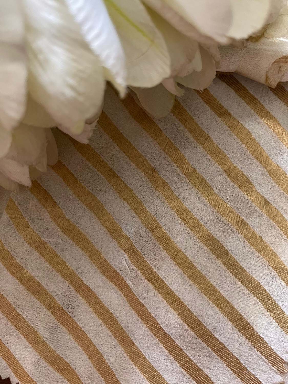 Customizable Dyeable Banarasi Georgette Fabric for Handloom Creations  ( 2.5 Mtr ) - Luxurion World