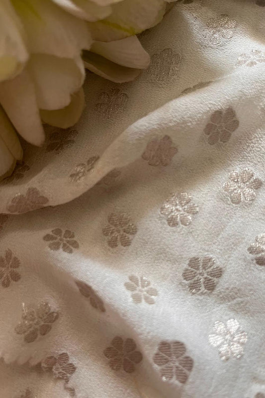 Vibrant Dyeable Banarasi Georgette Fabric ( 2.5 Mtr )