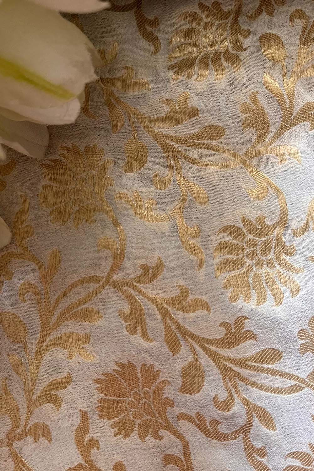 Vibrant Dyeable Banarasi Georgette Fabric ( 2.5 Mtr ) - Luxurion World