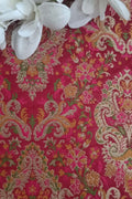 Exquisite Pink Banarasi Silk Fabric - Handloom Kimkhwab ( 2.5 Mtr ) - Luxurion World