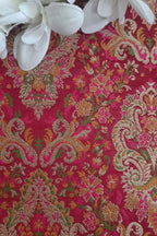 Exquisite Pink Banarasi Silk Fabric - Handloom Kimkhwab ( 2.5 Mtr ) - Luxurion World