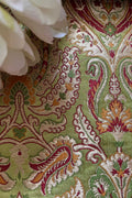 Green Banarasi Handloom Kimkhwab Silk Fabric ( 2.5 Mtr ) - Luxurion World