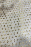 Elegant White Banarasi Brocade Satin Silk Fabric ( 2.5 Mtr ) - Luxurion World