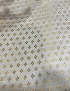 Elegant White Banarasi Brocade Satin Silk Fabric ( 2.5 Mtr ) - Luxurion World