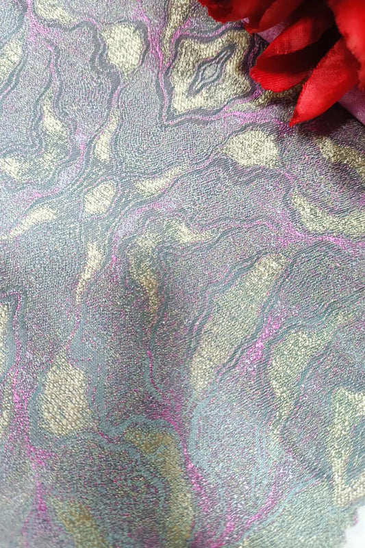 Multicolor Handloom Banarasi Silk Fabric ( 2.5 Mtr ) - Luxurion World