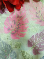 Multicolor Handloom Banarasi Silk Flower Design Meenakari Fabric ( 2.5 Mtr ) - Luxurion World