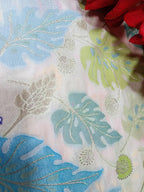 Multicolor Handloom Banarasi Silk Flower Design Meenakari Fabric ( 2.5 Mtr ) - Luxurion World