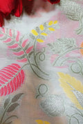 Multicolor Handloom Banarasi Silk Flower Design Meenakari Fabric ( 2.5 Mtr ) - Luxurion World