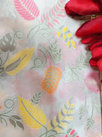 Multicolor Handloom Banarasi Silk Flower Design Meenakari Fabric ( 2.5 Mtr ) - Luxurion World