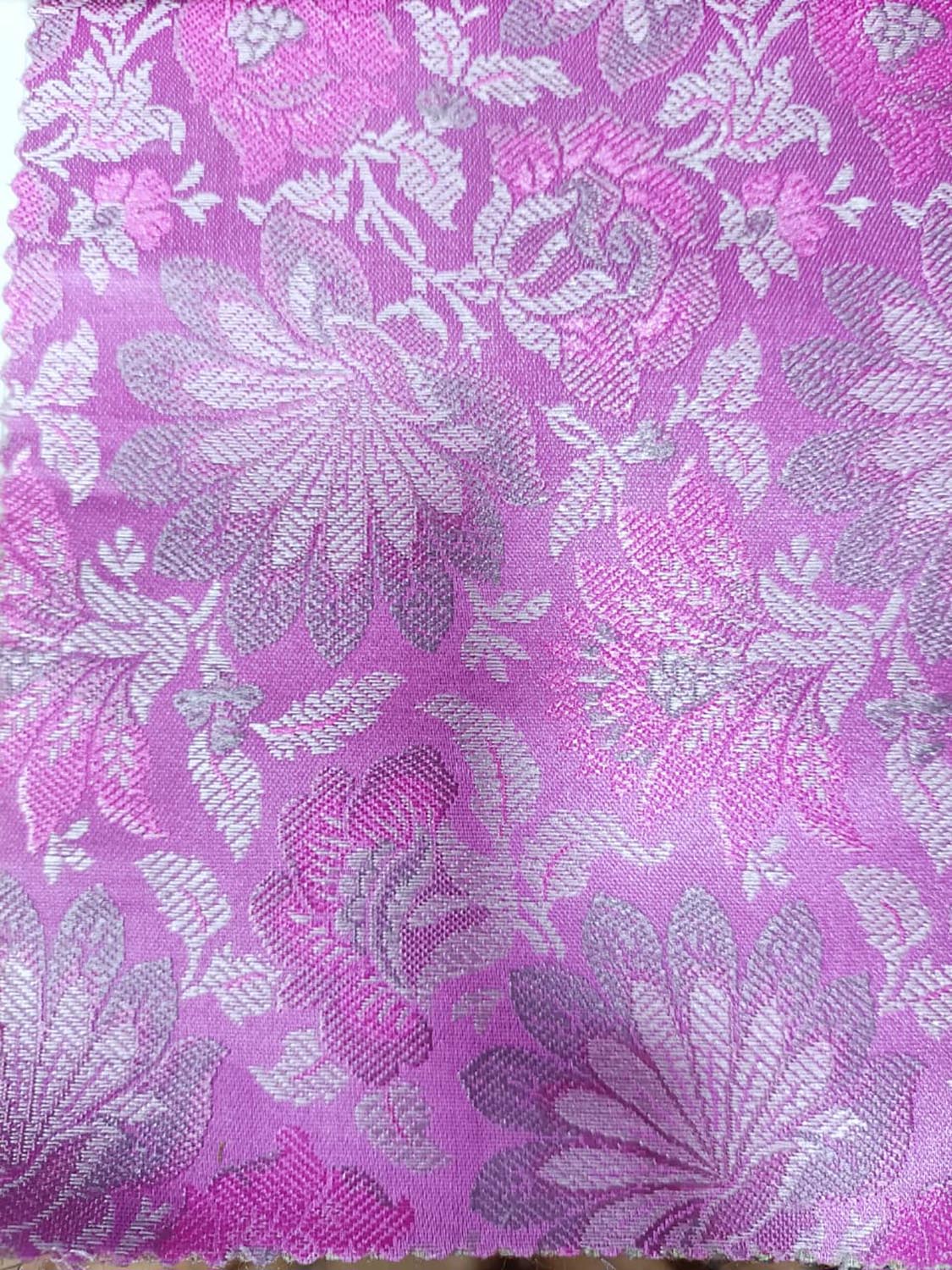 Pink Handloom Banarasi Tanchui Silk Fabric ( 2.5 Mtr ) - Luxurion World