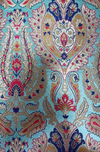 Blue Handloom Banarasi Kimkhwab Silk Meenakari Flower Design Fabric ( 2.5 Mtr ) - Luxurion World