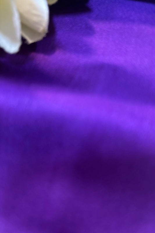 Exquisite Purple Handloom Banarasi Plain Satin Silk Fabric ( 2.5 Mtr ) - Luxurion World