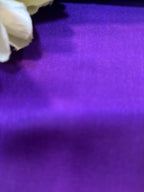 Exquisite Purple Handloom Banarasi Plain Satin Silk Fabric ( 2.5 Mtr ) - Luxurion World