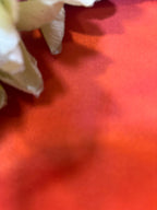 Orange Handloom Banarasi Plain Satin Silk Fabric ( 2.5 Mtr ) - Luxurion World