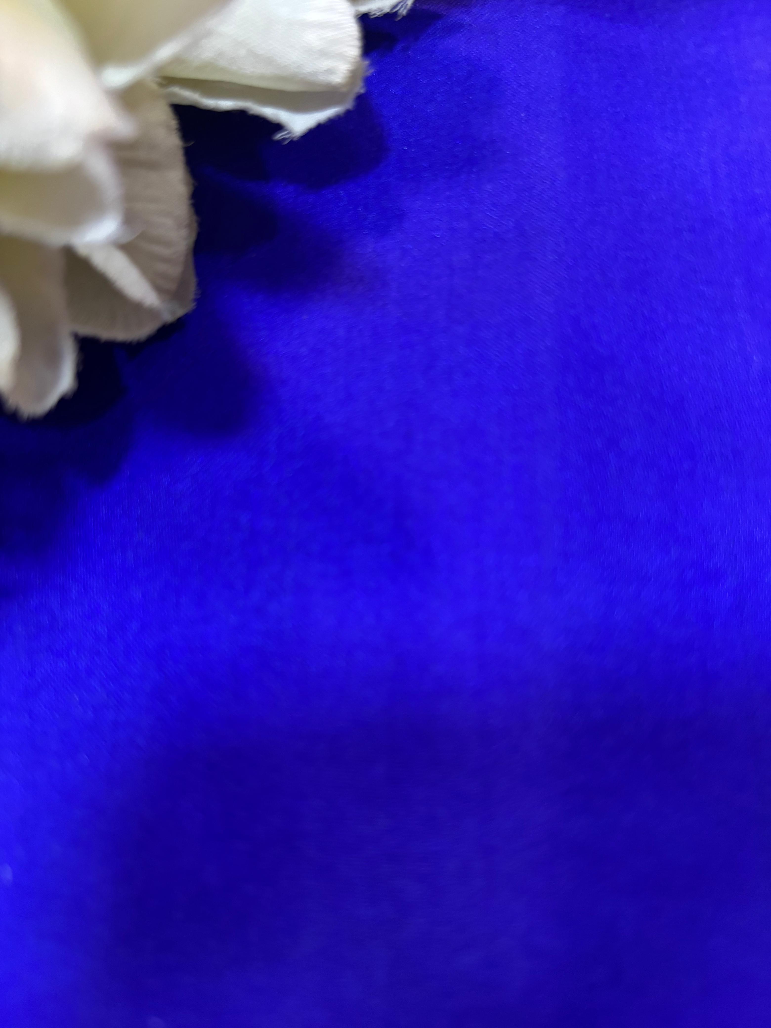 Blue Handloom Banarasi Plain Satin Silk Fabric ( 2.5 Mtr ) - Luxurion World