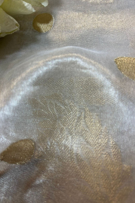 Dyeable Handloom Banarasi Tissue Organza Fabric ( 2.5 Mtr ) - Luxurion World