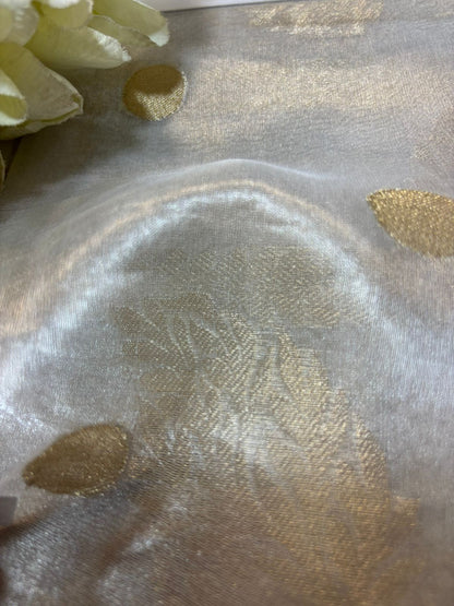 Dyeable Handloom Banarasi Tissue Organza Fabric ( 2.5 Mtr ) - Luxurion World