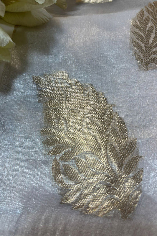 Dyeable Handloom Banarasi Tissue Organza Fabric ( 2.5 Mtr ) - Luxurion World