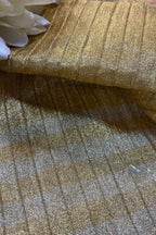 Exquisite Golden Handloom Banarasi Tissue Crush Fabric ( 2.5 Mtr ) - Luxurion World