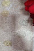 Dyeable Handloom Banarasi Tissue Crush Booti Design Fabric ( 2.5 Mtr ) - Luxurion World