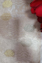 Dyeable Handloom Banarasi Tissue Crush Booti Design Fabric ( 2.5 Mtr ) - Luxurion World