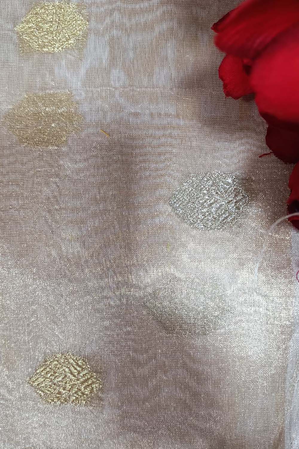 Dyeable Handloom Banarasi Tissue Crush Booti Design Fabric ( 2.5 Mtr ) - Luxurion World