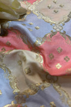 Multicolor Handloom Banarasi Silk Rangkat Fabric ( 1 Mtr ) - Luxurion World