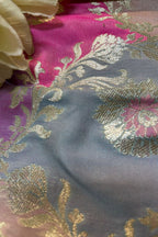 Multicolor Handloom Banarasi Silk Rangkat Fabric ( 1 Mtr ) - Luxurion World
