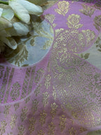 Multicolor Handloom Banarasi Silk Rangkat Fabric ( 1 Mtr ) - Luxurion World