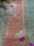 Multicolor Handloom Banarasi Silk Rangkat Fabric ( 1 Mtr ) - Luxurion World
