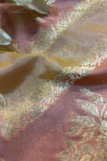Multicolor Handloom Banarasi Silk Rangkat Fabric ( 1 Mtr ) - Luxurion World