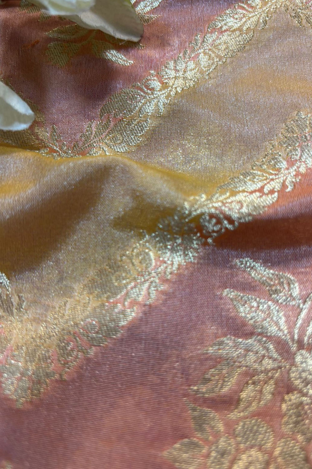 Multicolor Handloom Banarasi Silk Rangkat Fabric ( 1 Mtr ) - Luxurion World