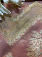 Multicolor Handloom Banarasi Silk Rangkat Fabric ( 1 Mtr ) - Luxurion World