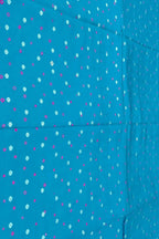 Blue Banarasi Hand Bandhej Pure Chiniya Silk Fabric ( 2.5 Mtr ) - Luxurion World