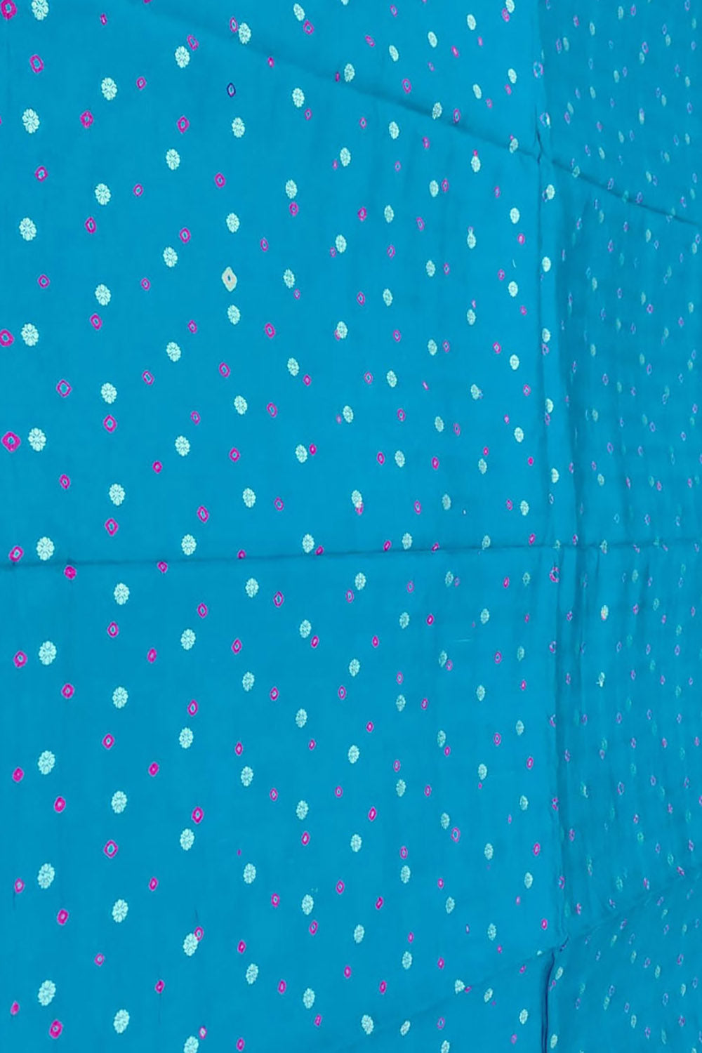 Blue Banarasi Hand Bandhej Pure Chiniya Silk Fabric ( 2.5 Mtr ) - Luxurion World