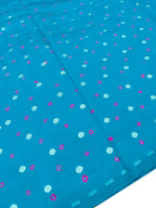 Blue Banarasi Hand Bandhej Pure Chiniya Silk Fabric ( 2.5 Mtr ) - Luxurion World