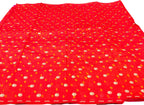 Red Banarasi Hand Bandhej Pure Chiniya Silk Fabric ( 2.5 Mtr ) - Luxurion World