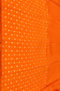 Orange Banarasi Hand Bandhej Pure Chiniya Silk Fabric ( 2.5 Mtr ) - Luxurion World