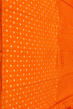 Orange Banarasi Hand Bandhej Pure Chiniya Silk Fabric ( 2.5 Mtr ) - Luxurion World