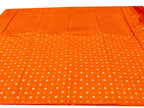Orange Banarasi Hand Bandhej Pure Chiniya Silk Fabric ( 2.5 Mtr ) - Luxurion World